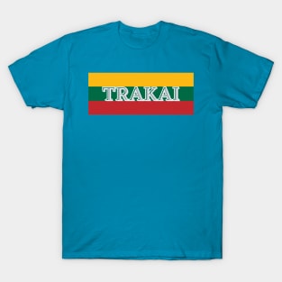 Trakai City in Lithuania Flag Colors Stripes T-Shirt